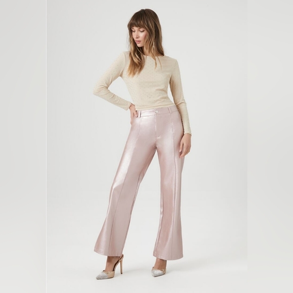 Forever21 Faux Leather Pink Pants - Picture 1 of 5